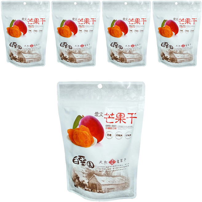 白堊園 台南南化愛文芒果乾, 120g, 5包