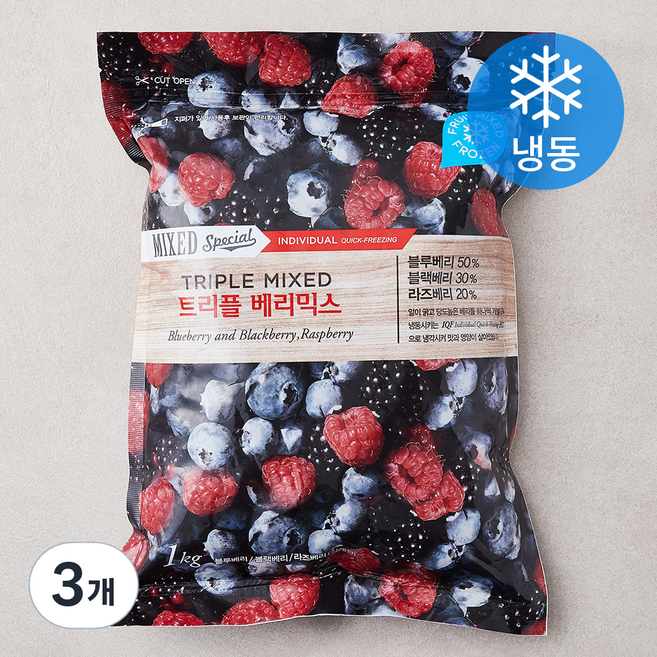 팜앤푸드 트리플 베리믹스 (냉동), 1kg, 3개