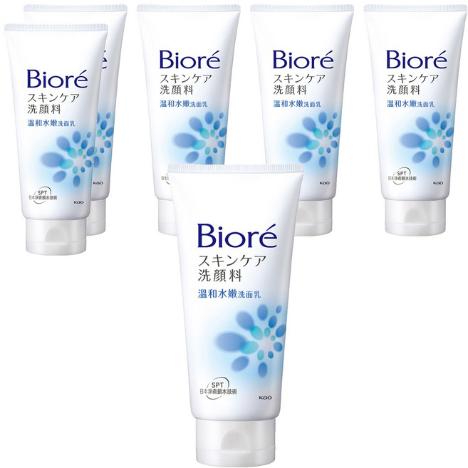 Biore 蜜妮 溫和水嫩洗面乳, 6條, 100g