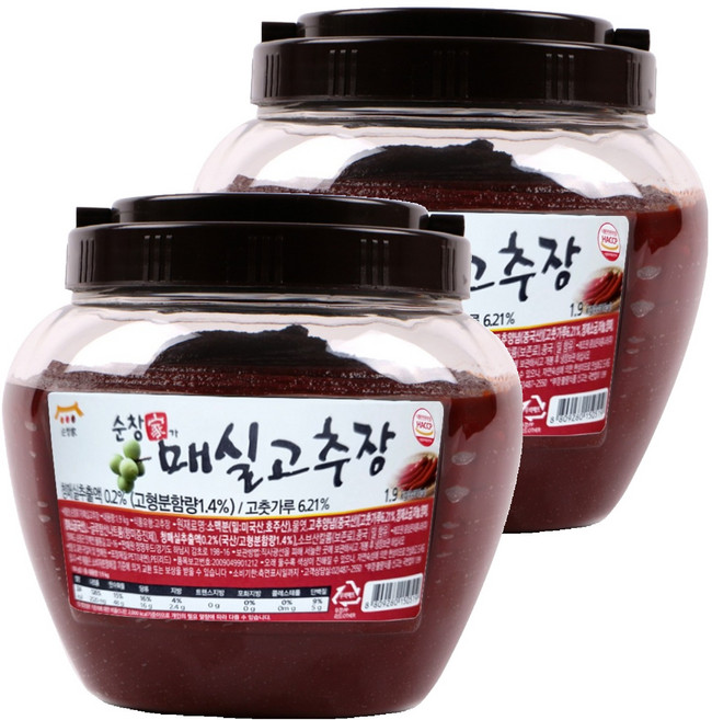 순창가 매실 고추장, 1.9kg, 2개