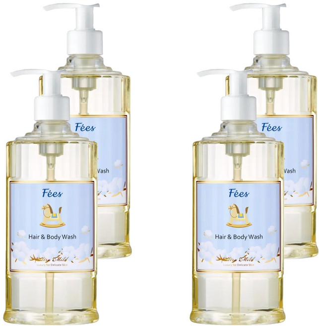 Fees BEBE 嬰兒柔護洗髮沐浴精 棉花香, 300ml, 4瓶