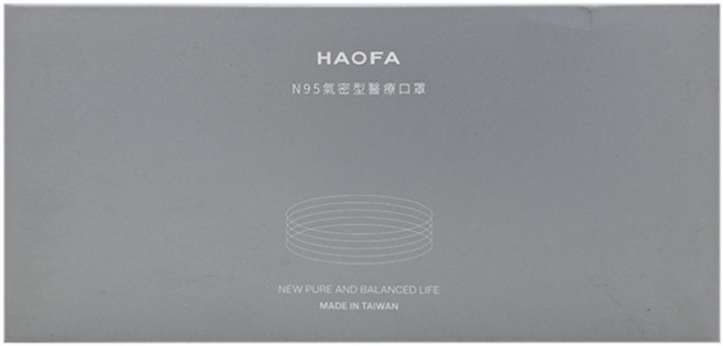 HAOFA 氣密型 N95 立體醫療口罩 S, 1組, 鋼琴黑, 30片