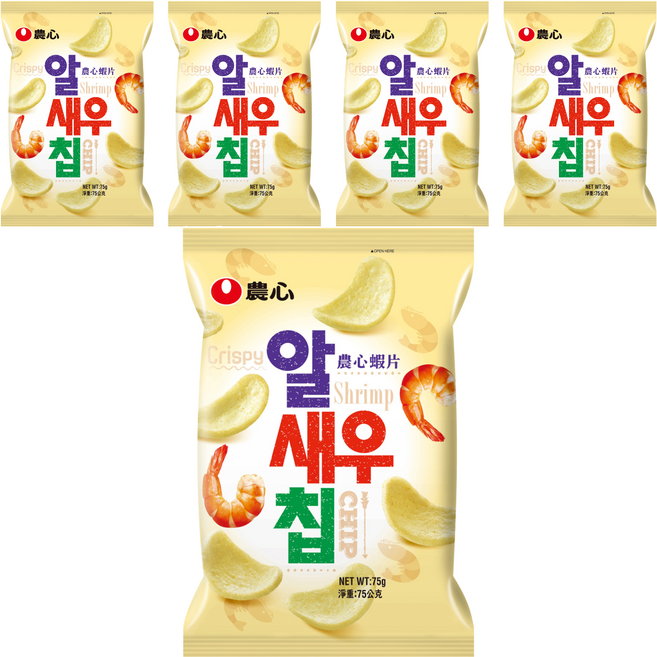 NONGSHIM 農心 蝦片, 75g, 5包