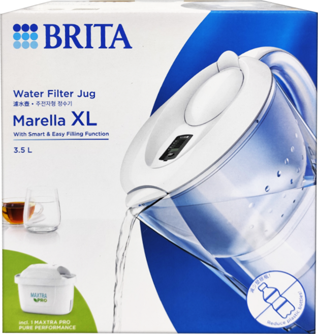 BRITA MAXTRA MARELLA濾水壺 3.5L, 白色, 1個