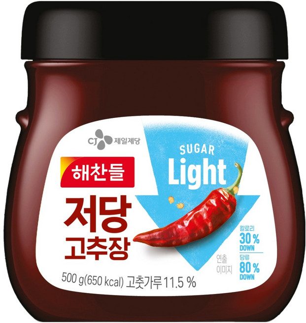 해찬들 저당 고추장, 500g, 1개