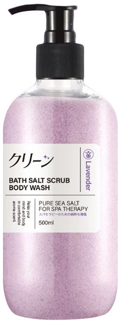 Kurin 海鹽去角質保濕補水長效香氛沐浴露 療癒薰衣草, 1個, 500ml