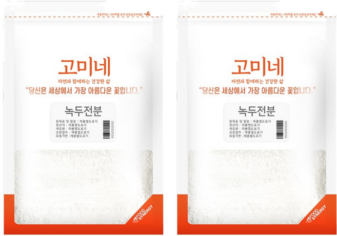 고미네 녹두전분, 1kg, 2개