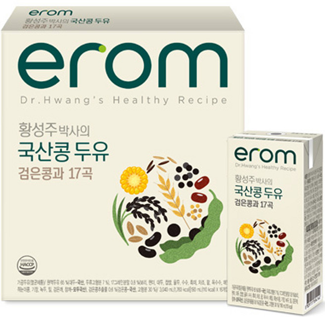 이롬 황성주 박사의 국산콩 두유 검은콩과 17곡, 190ml, 16개