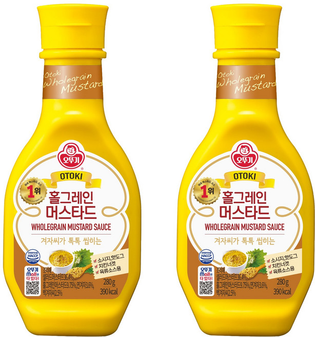오뚜기 홀그레인머스타드, 280g, 2개