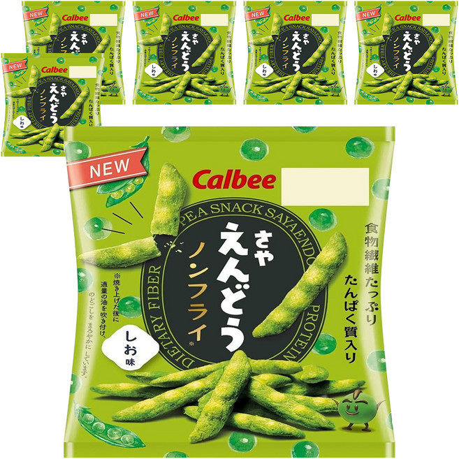 Calbee 卡樂比 豌豆條 鹽風味, 61g, 6包