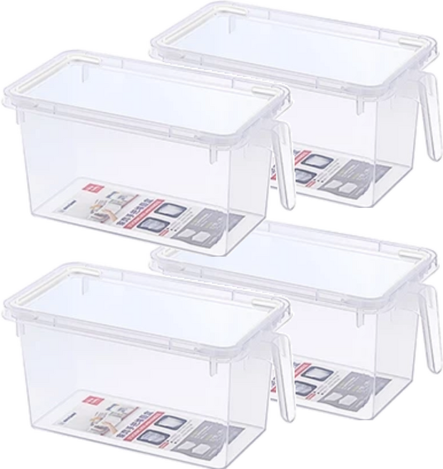 KEYWAY 聯府 家齊 手把堆疊盒 P5-0255, 透明色, 4個