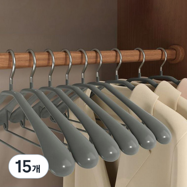 마켓플랜 논슬립 정장 옷걸이, 그레이, 15개