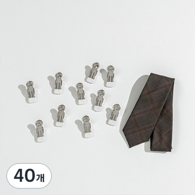 마와 다용도 악세서리 집게형 폴리클립, 화이트, 40개