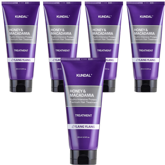 쿤달 허니 앤 마카다미아 헤어트리트먼트 일랑일랑향, 200ml, 5개