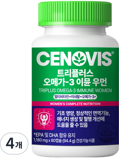 세노비스 New 트리플러스 오메가3 이뮨 우먼 멀티비타민, 80정, 4개