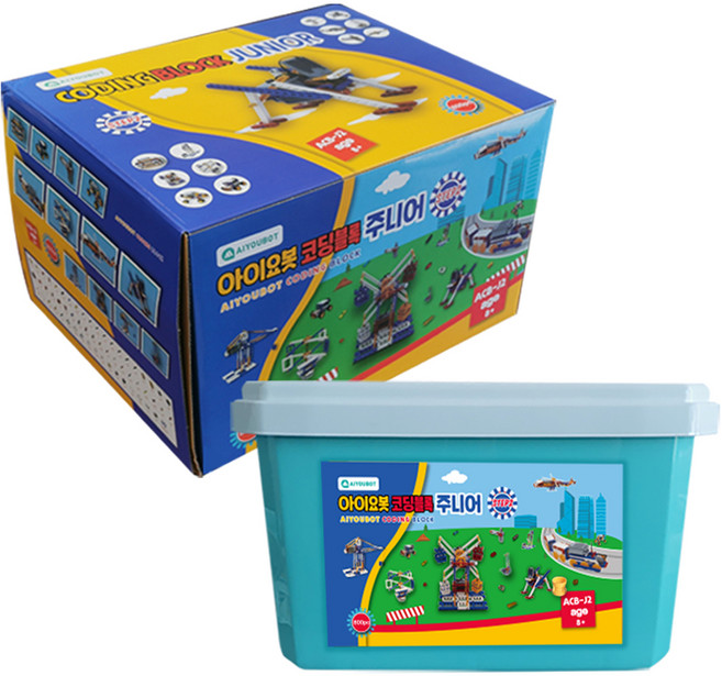 아이요봇 코딩블록 주니어 스텝2 + 손잡이 박스, 1세트