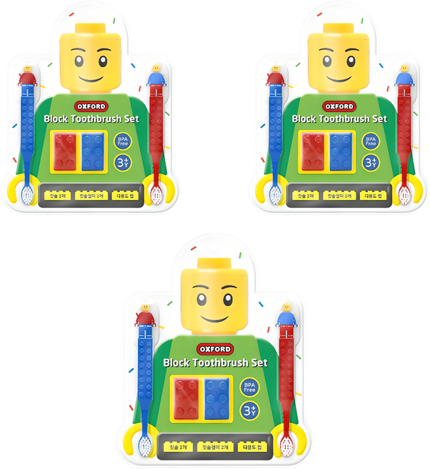 옥스포드 블럭 칫솔 세트, 3세트