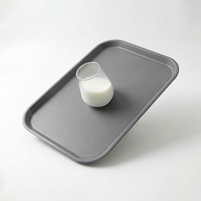 리빙메이트 논슬립 직사각 트레이, 그레이, 1개