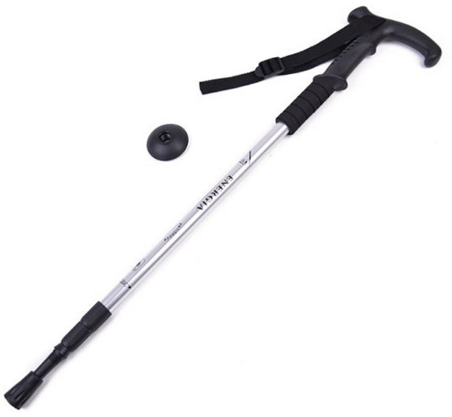 마메 등산용 3단 지팡이, 실버, 1개