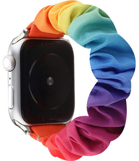 4YOU 애플워치 패턴 스크런치 밴드, 레인보우