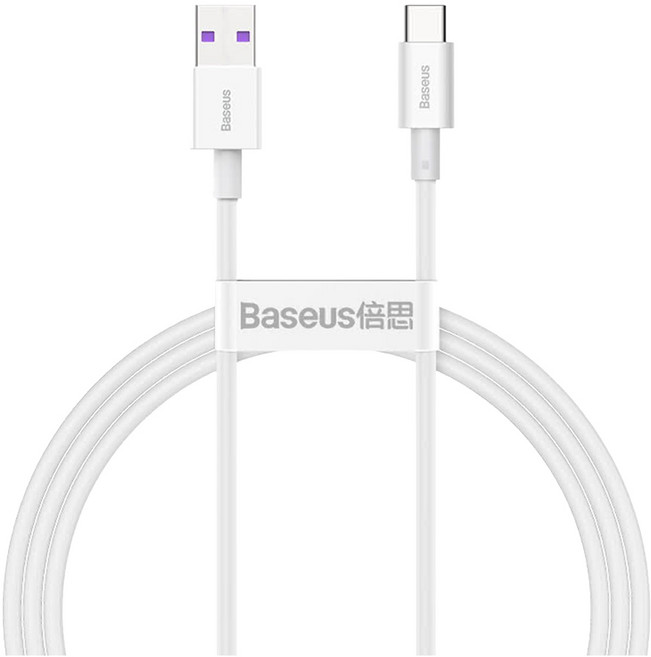 Baseus 倍思 優勝系列 Type-C快充數據線 66W, 1m, 白色, 1個