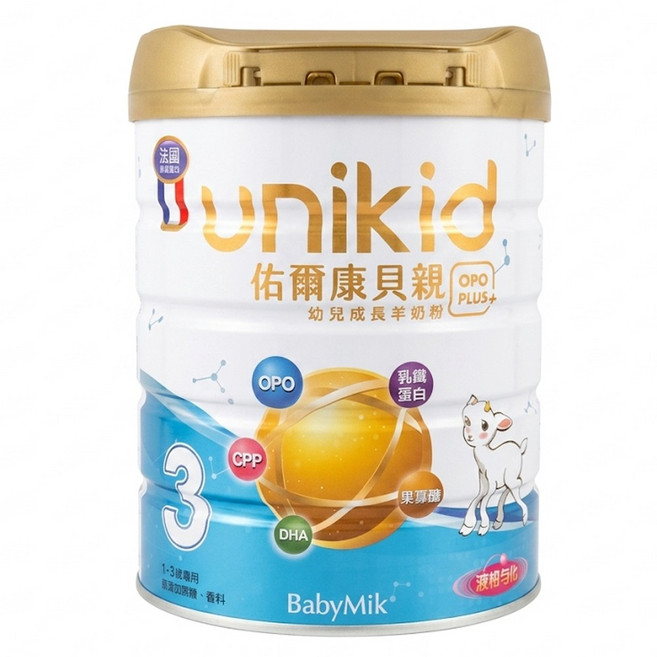 BabyMik 佑爾康貝親 幼兒成長羊奶粉 OPO PLUS 3號 1-3歲, 800g, 1罐