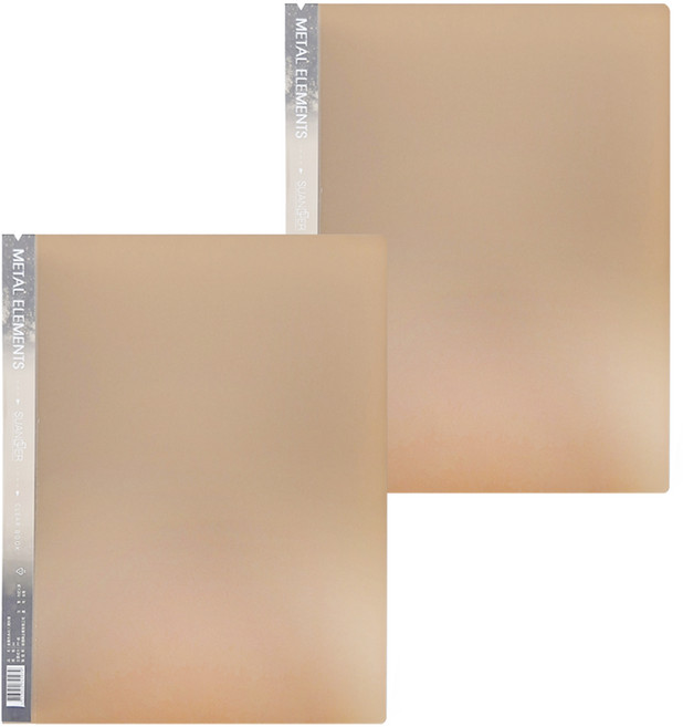 SUANDER 雙德文具 金屬色系資料簿 A4 60入, 黃色, 2本