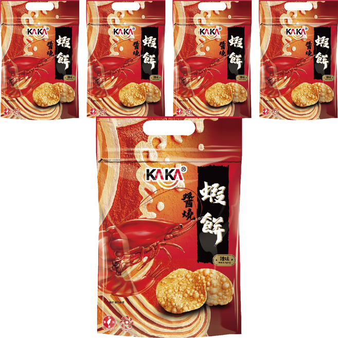 KAKA 卡卡 醬燒蝦餅 辣味, 80g, 5包