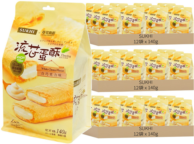 SUKHI 巧戀流芯蛋酥 白巧克力, 140g, 36袋