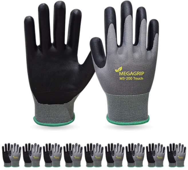 메가그립 터치 코팅 장갑 M, 10세트, 혼합색상