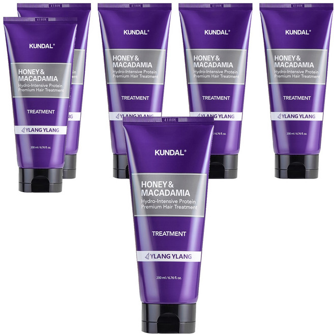 쿤달 허니 앤 마카다미아 헤어트리트먼트 일랑일랑향, 200ml, 6개