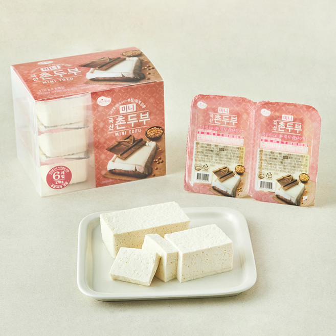 맑은물에 국산 미니촌두부, 170g, 18개
