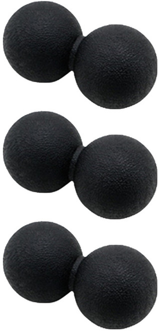 허브플러스 지압 땅콩 마사지볼, 3개, 블랙