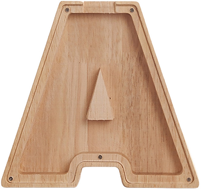 小麥購物 北歐風木製英文字母存錢筒 字母A款, 1個, 木色