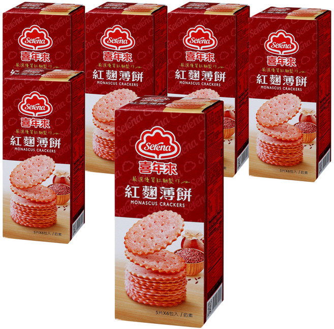 喜年來 紅麴薄餅, 120g, 6盒