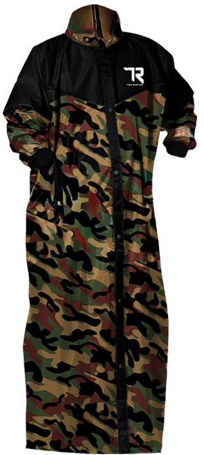 TDN RACING 迷彩偽裝前開雨衣, 軍綠色