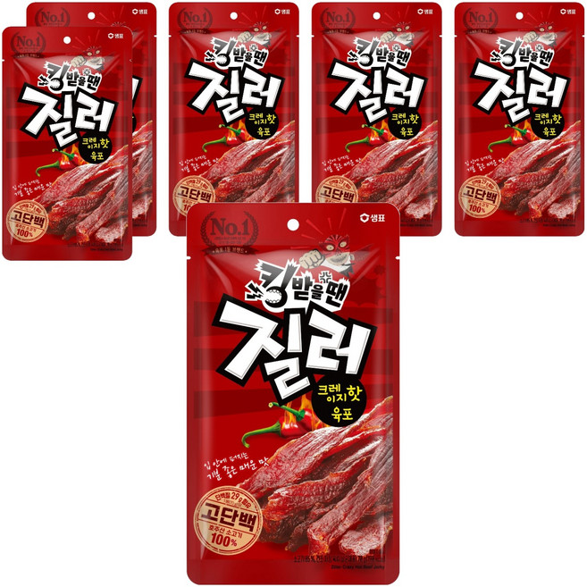 샘표 질러 크레이지핫 육포, 70g, 6개