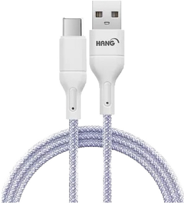 HANG 編織快充線 USB-TypeC R18, 紫色, 1條, 100cm