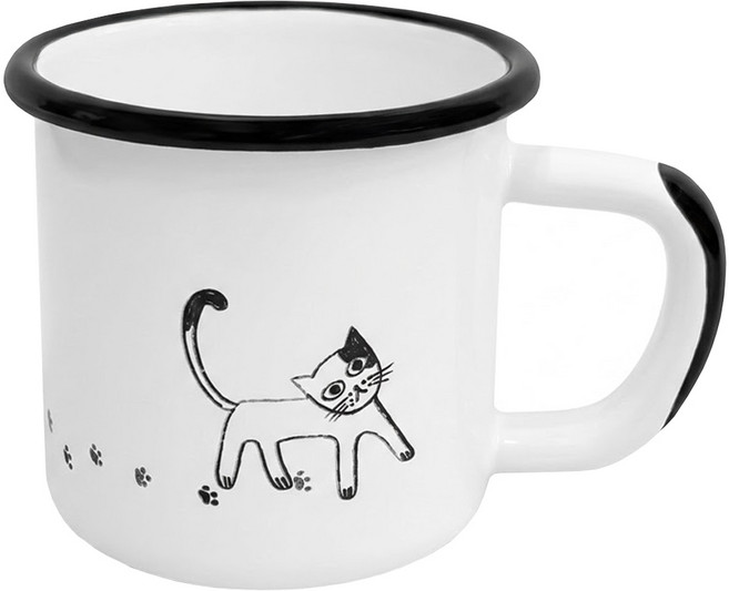 LifeShopping 可愛貓咪琺瑯杯 250ml, 可愛貓咪, 1個