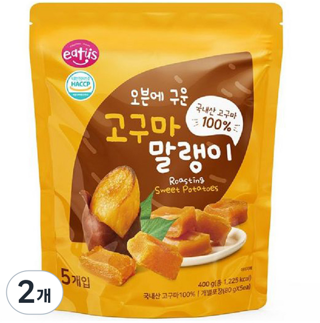 이더스 오븐에 구운 고구마 말랭이 5p, 2개, 400g