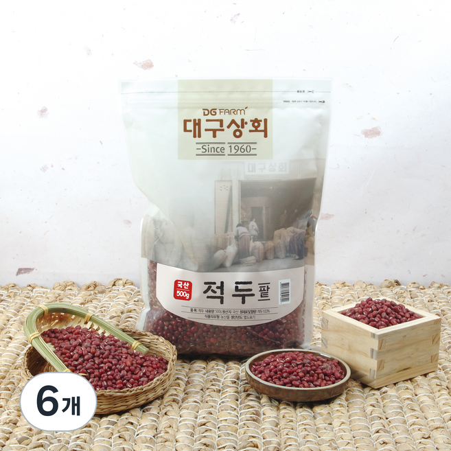 대구상회 국산 적두 팥, 500g, 6개
