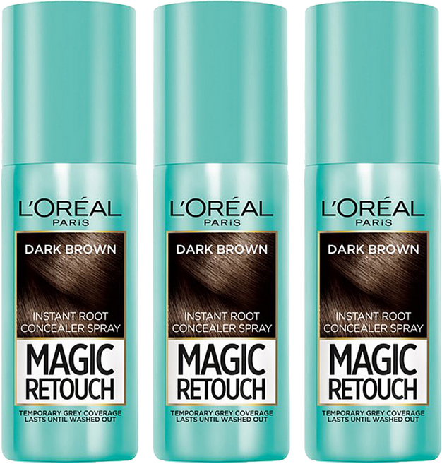 로레알파리 매직 리터치 헤어스프레이 75ml, 다크브라운, 3개