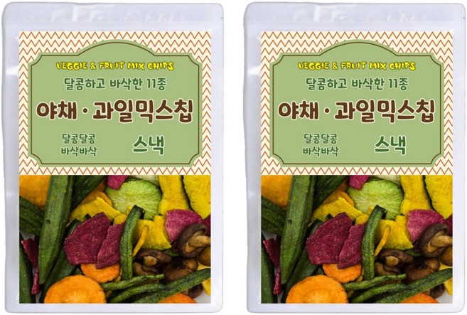 달콤하고 바삭한 11종 야채 과일 믹스칩, 300g, 2개