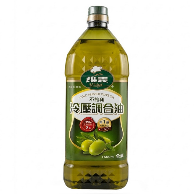 維義 不飽和冷壓油, 1.5L, 1瓶