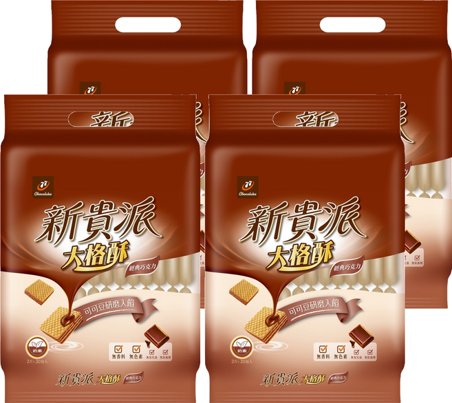 77 新貴派 大格酥 經典巧克力, 324g, 4袋