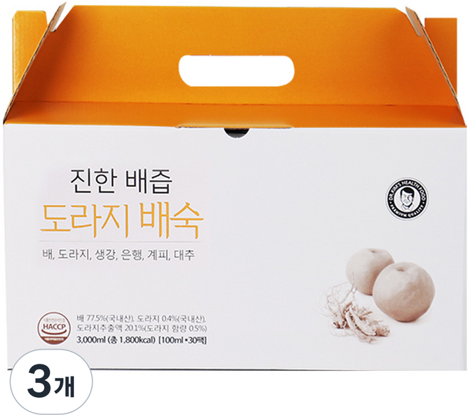 김재식헬스푸드 진한 배즙 도라지배숙 30p, 100ml, 3개