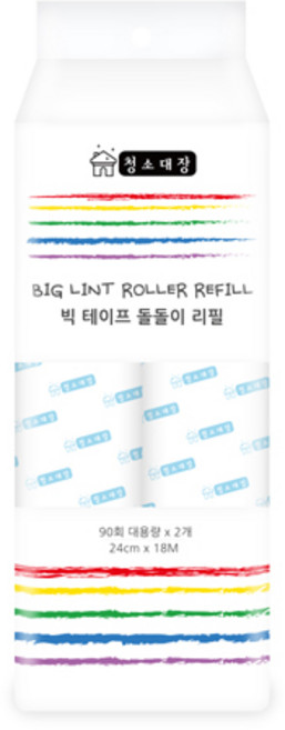 청소대장 테이프 클리너 리필 2p, 1세트