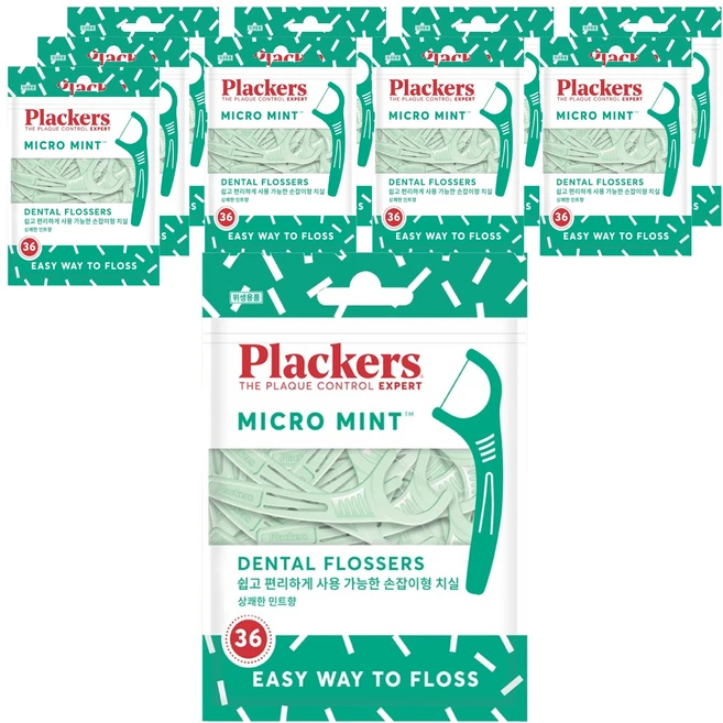 플랙커스 마이크로 민트 치실, 8cm, 36개입, 10개 - 쿠팡