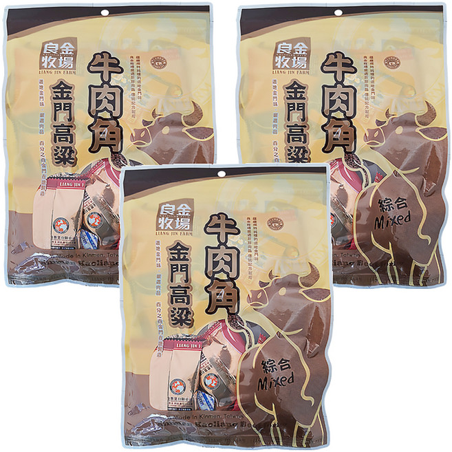 良金牧場 高粱牛肉角 綜合, 165g, 3包