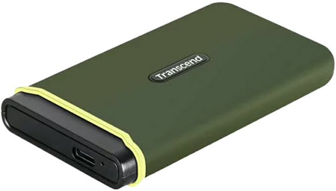 Transcend 創見 USB3.2 Type C 雙介面外接SSD固態硬碟 TS2TESD380C, 橄欖綠, 1TB